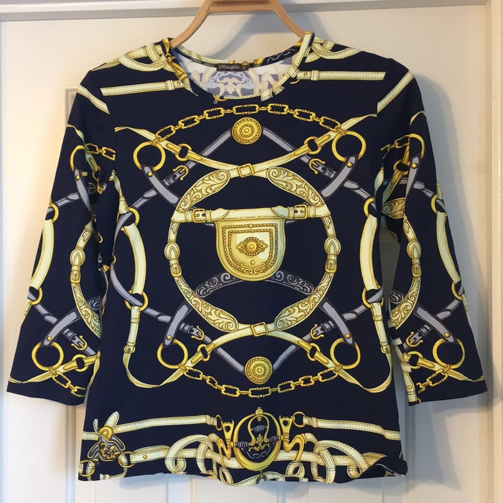 J McLaughlin Catalina Cloth Cheshire Print Top